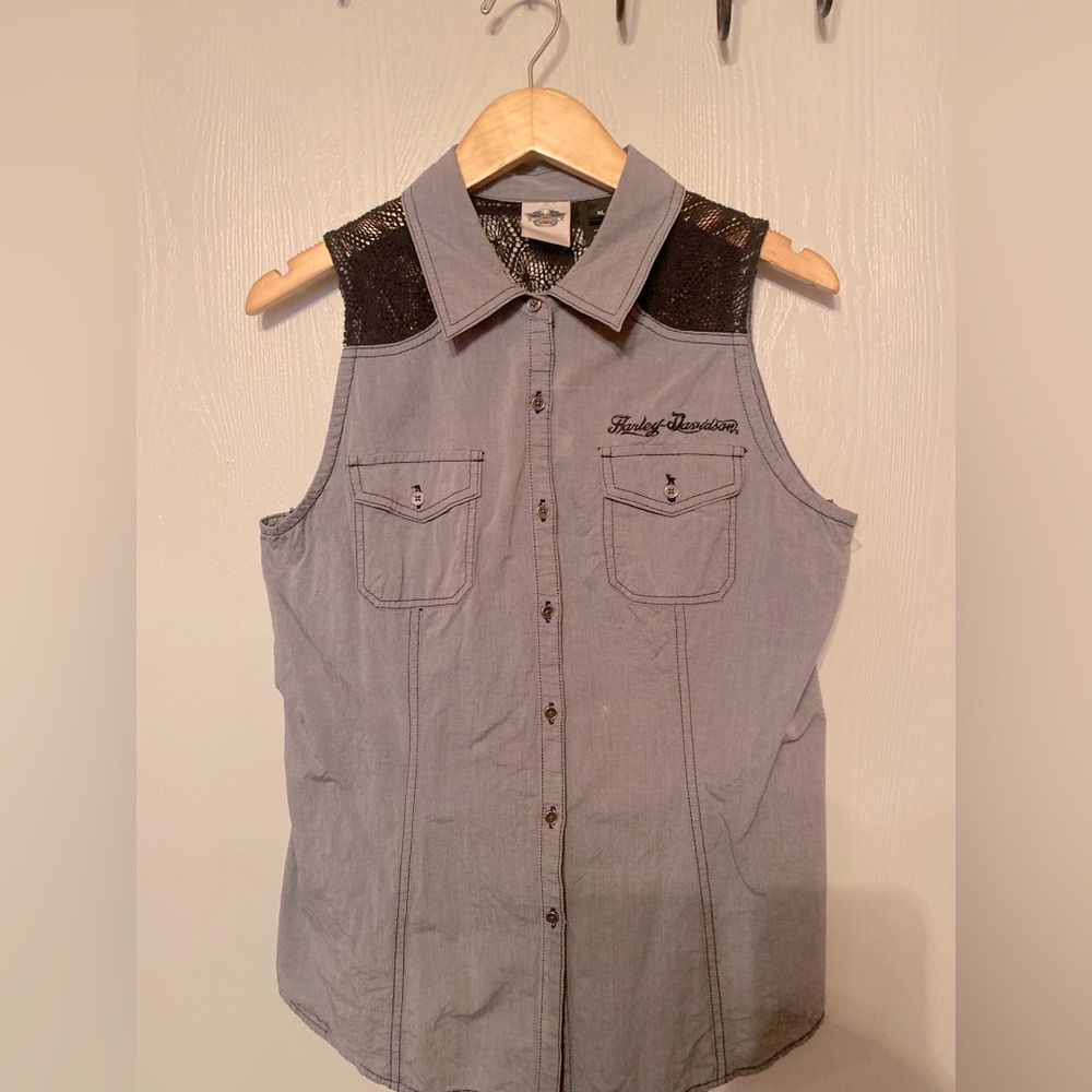 Harley-Davidson Light Blue Casual Button Down Shirt